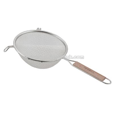 Double medium mesh wood handle strainer 6