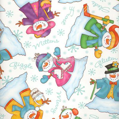 Dress Up Snowman Wrapping Paper
