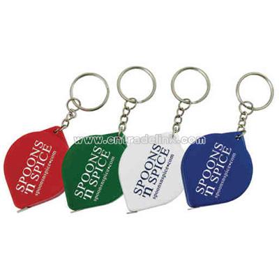 Droplet shape tape measure key chain