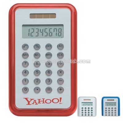 Dual powered metal calculator