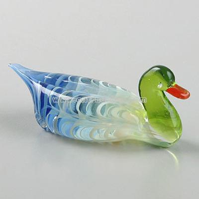 Duck Glass Figurine