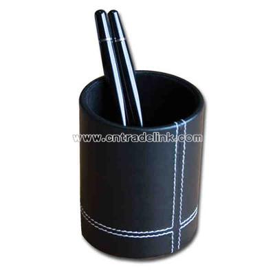Eco-friendly leather pencil cup