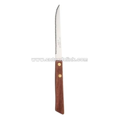 Economy pointed end wood handle steak knife