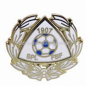 Emblem Pin with Number Printing and Iron Stamped Label