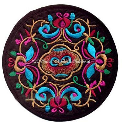 Embroidered Chinese Coaters - Flowers