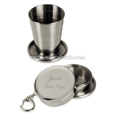 Engraved Silver Travel Cup Keychain