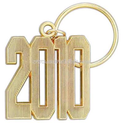Epoxy enameled zinc year key ring