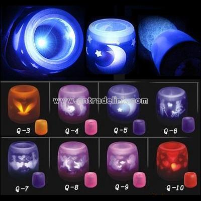 Evil spirit imaginary LED projection voice control candle lamp
