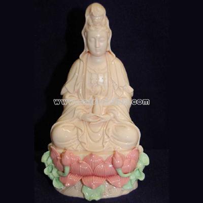 Exquisite Quan Yin Porcelain Figurine