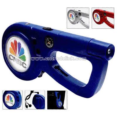 FM scan radio carabineer with compass
