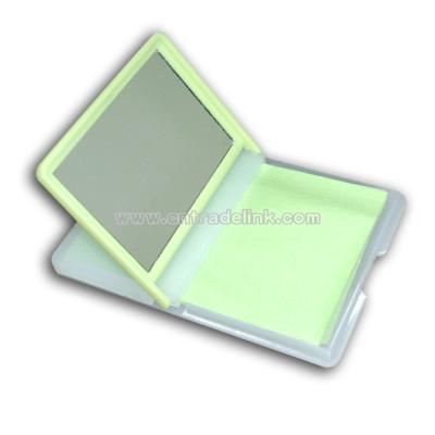 Face Oil Blotting Paper in Plastic Case with Mirror