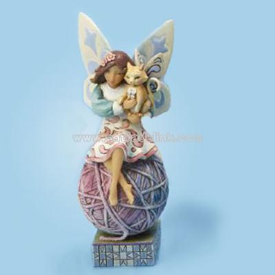 Fairy with Cat Figurine - Feline Fairy
