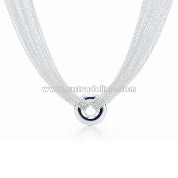 Fashion 925 Silver Jewelry Double Heart Necklace