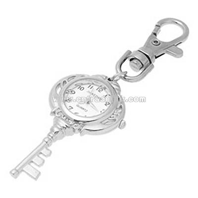 Fashion Jewelry Key Chain Key Quartz Clock Watch - Silvery
