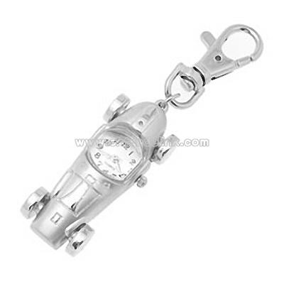 Fashion Jewelry Key Chain Motorcar Quartz Clock Watch - Silvery