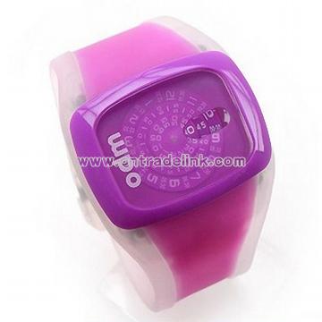 Fashion Silicon Jelly Digital Spin Watch