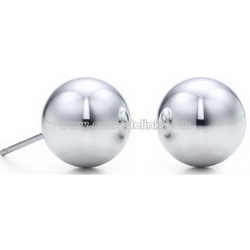 Fashion Style 925 Sterling Silver Solid Bead Stud Earring