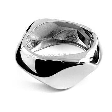 Fashion Wide Silver Bangle Bracelet Women's Jewelry