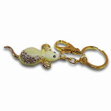 Fashionable Keychain with Rhinestone Material