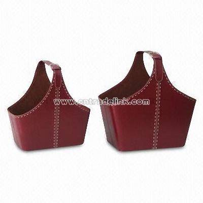 Faux Leather Magazine Tote Set