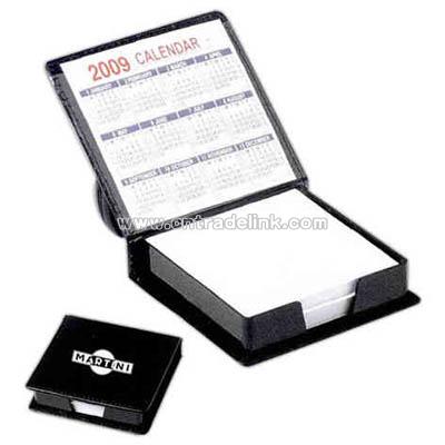 Faux leather memo holder with calendar