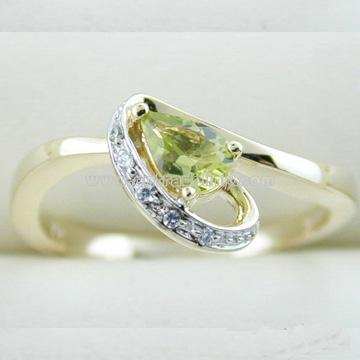 Fine Gold Jewelry-10k Gold Light Green Peridot Ring