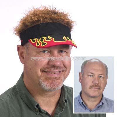 Flair Hair with Brown Hair and Flame Visor