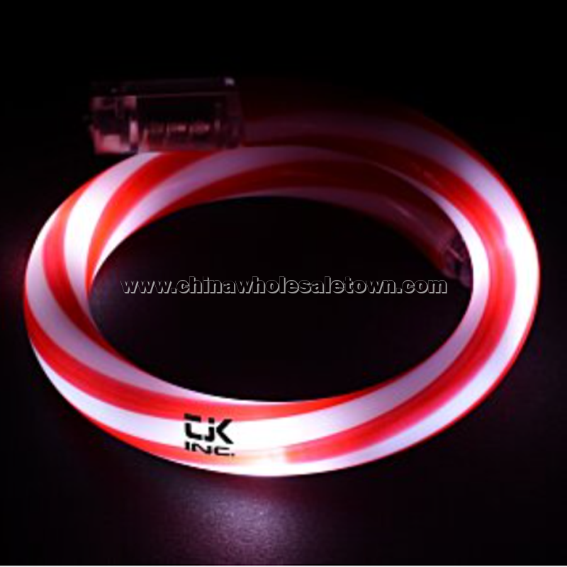 Flashing LED Tube Bracelet - Candy Cane