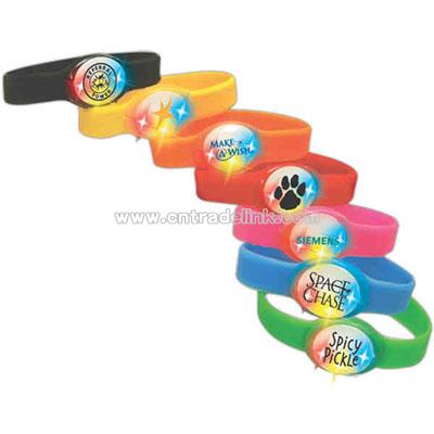 Flashing bracelet with durable silicone band