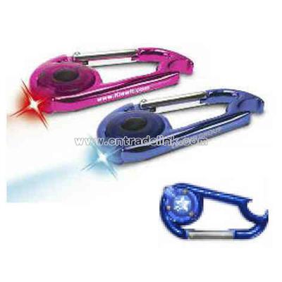 Flashlight carabiner bottle opener