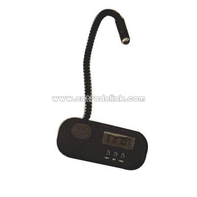 Flexible book light / flashlight with alarm clock and clip