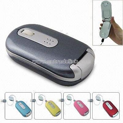 Flip Open Skype Optical Mouse with USB Phone Function and Built-in Speaker