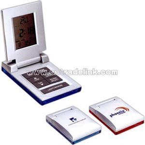 Flip up travel alarm clock