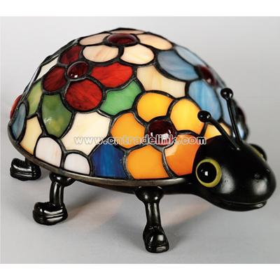 Flowered Lady Bug Tiffany Accent Light