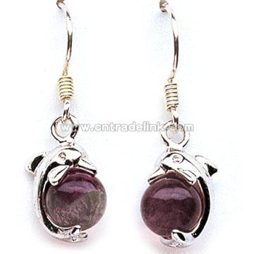 Fluorit-Purple Earring