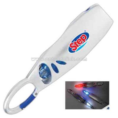Fold-A-Light -Plastic pen with rubber comfort grip and carabiner
