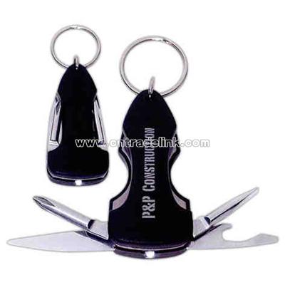 Foldable knife key chain with light