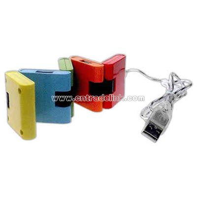 Folding 4 port USB 2.0 Hub