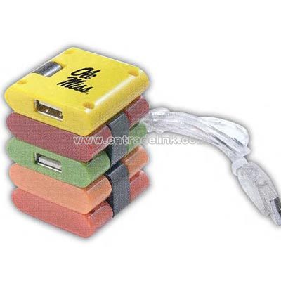 Folding 4 port USB hub