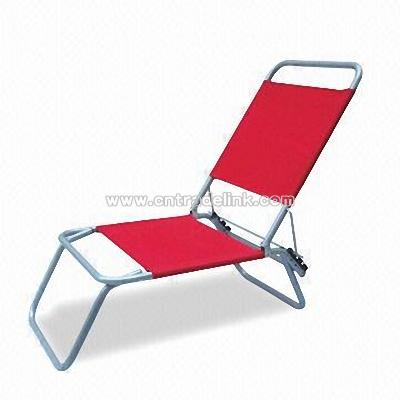 Folding Beach Chair with PVC Fabric and Steel Tube
