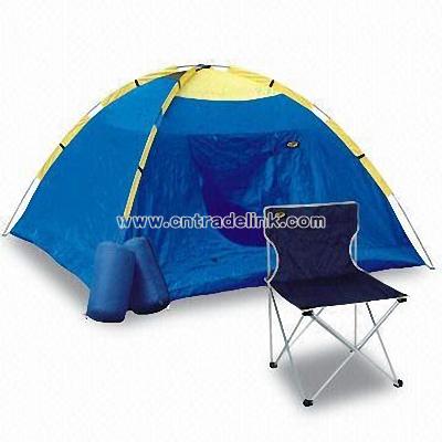 Folding Chair and Tent and Sleeping Bag