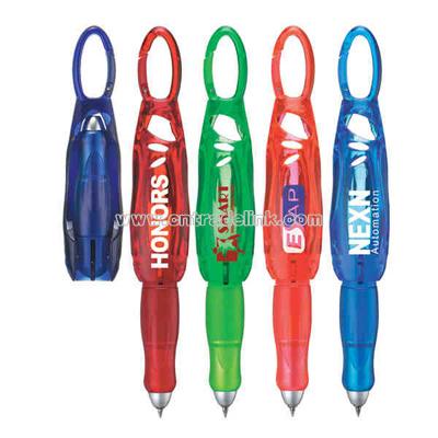 Folding carabiner ballpoint pen