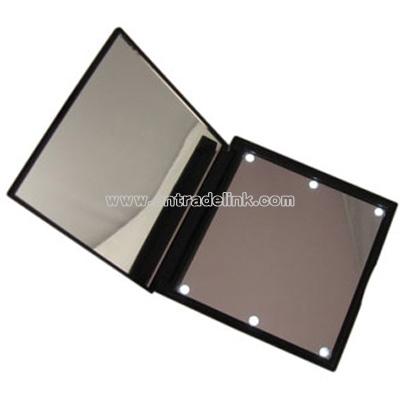 Folding mirror with LED