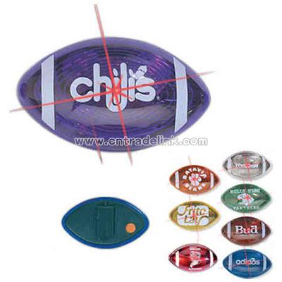 Football shaped flashing badge