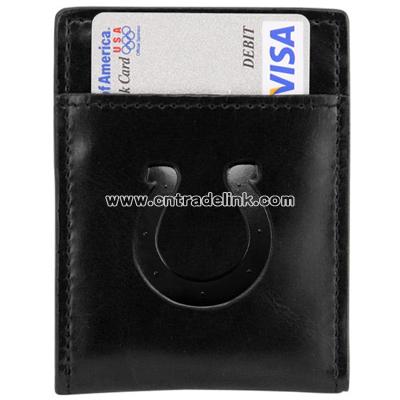Fossil Indianapolis Colts Black Leather Card Holder & Money Clip
