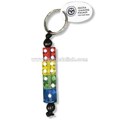 Four piece dice key chain