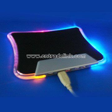 Four-port USB Hub with Triple-color LED Mouse Pads