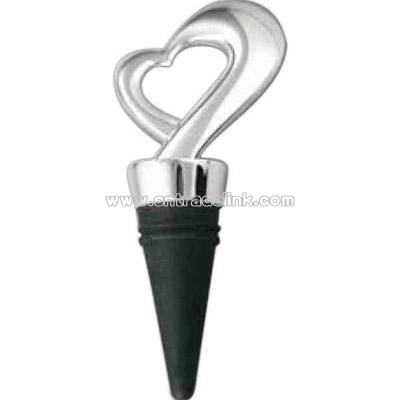 Framed heart bottle stopper