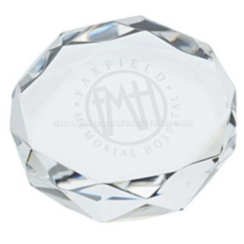 Gem Cut Crystal Paperweight