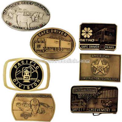 Genuine die struck solid brass belt buckle